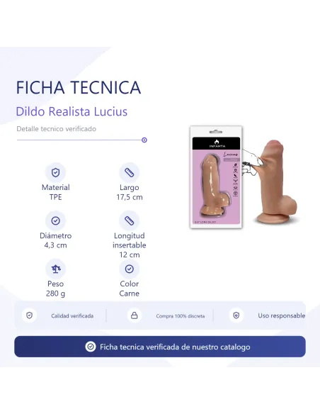 Lucius dildo dual layer pellizcable vertebrado | Infarta toys | Dildos macizos