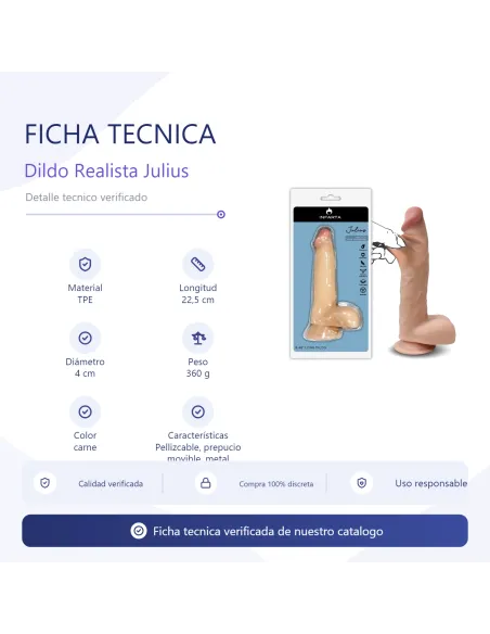 Julius dildo dual pellizcable vertebrado | Infarta toys | Realísticos