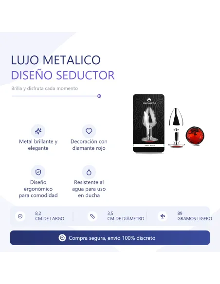 Anal plug eros metal medium red | Infarta toys | Plugs