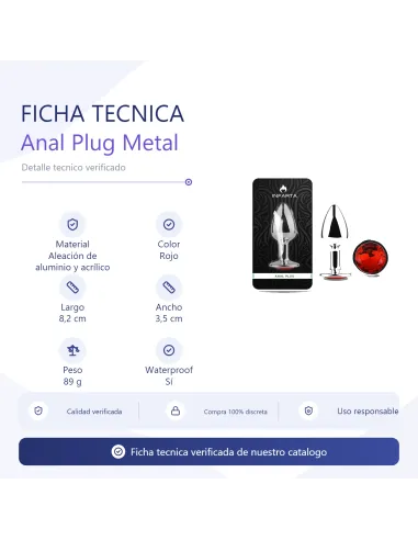 Anal plug eros metal medium red | Infarta toys | Plugs