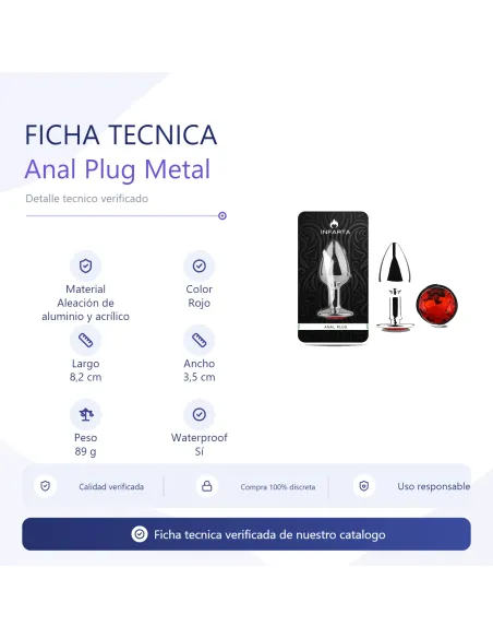 Anal plug eros metal medium red | Infarta toys | Plugs