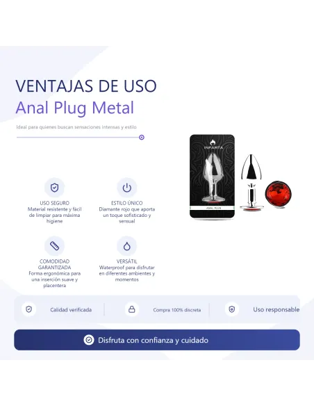 Anal plug eros metal medium red | Infarta toys | Plugs