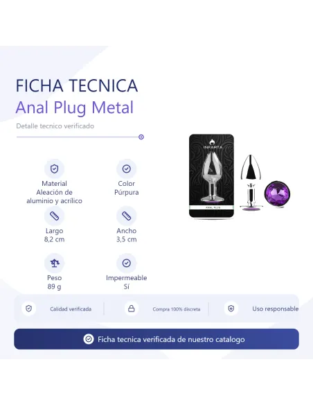Anal plug eros metal medium purple | Infarta toys | Plugs