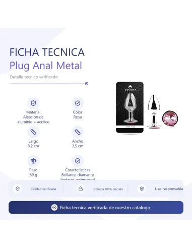 Anal plug eros metal medium pink | Infarta toys | Plugs