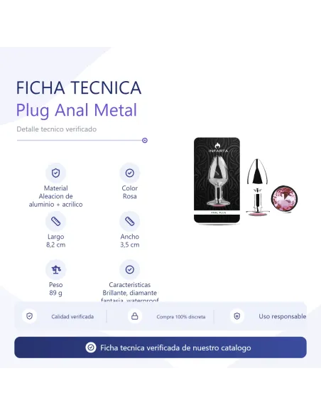 Anal plug eros metal medium pink | Infarta toys | Plugs