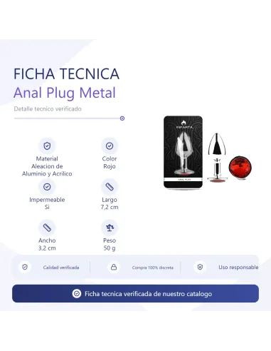 Anal plug eros metal small red | Infarta toys | Plugs