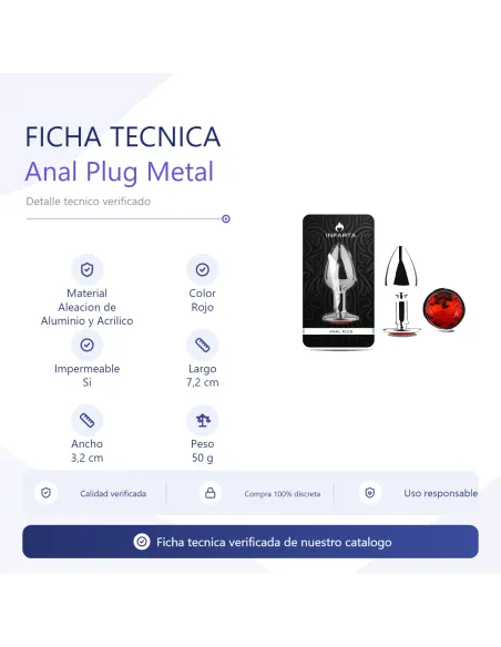 Anal plug eros metal small red | Infarta toys | Plugs
