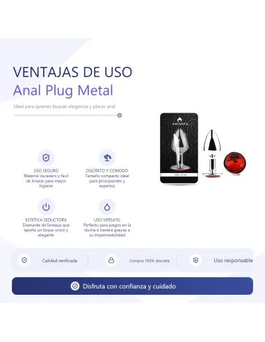 Anal plug eros metal small red | Infarta toys | Plugs