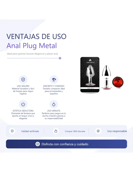 Anal plug eros metal small red | Infarta toys | Plugs