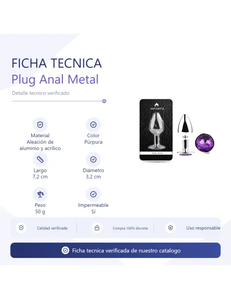 Anal plug eros metal small purple | Infarta toys | Plugs