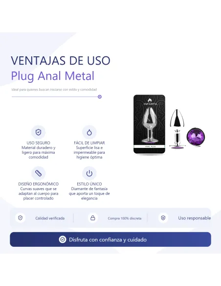 Anal plug eros metal small purple | Infarta toys | Plugs