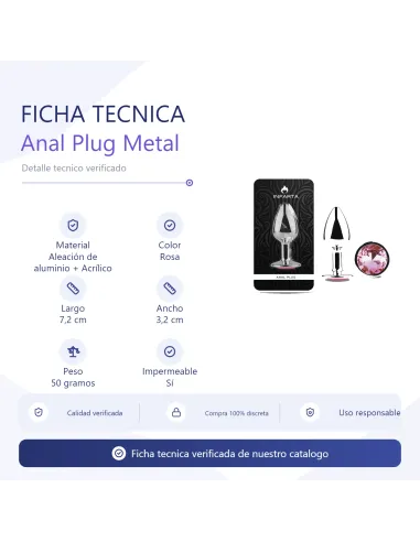 Anal plug eros metal small pink | Infarta toys | Plugs