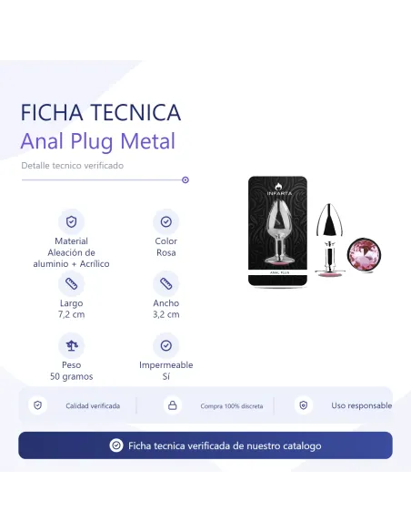 Anal plug eros metal small pink | Infarta toys | Plugs