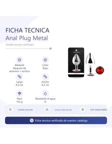 Anal plug eros metal large red | Infarta toys | Plugs
