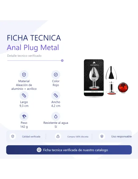 Anal plug eros metal large red | Infarta toys | Plugs