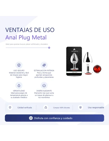 Anal plug eros metal large red | Infarta toys | Plugs