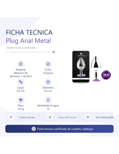 Anal plug eros metal large purple | Infarta toys | Plugs