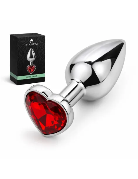 Anal plug heart love metal small red | Infarta toys | Plugs
