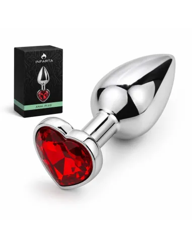 Anal plug heart love metal small red | Infarta toys | Plugs