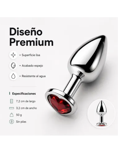 Anal plug heart love metal small red | Infarta toys | Plugs