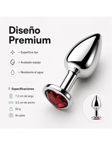 Anal plug heart love metal small red | Infarta toys | Plugs