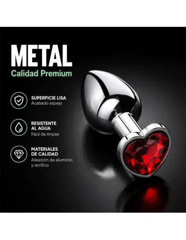 Anal plug heart love metal small red | Infarta toys | Plugs