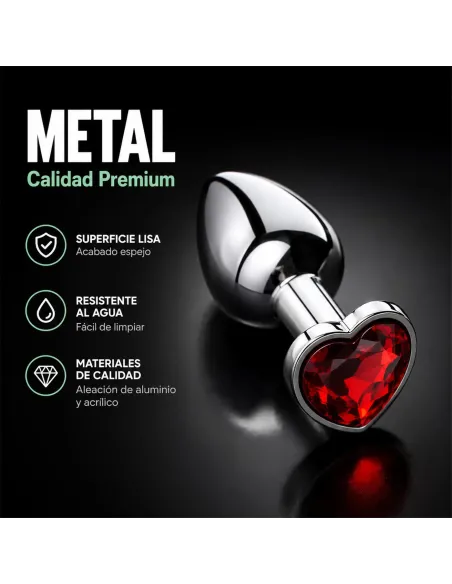 Anal plug heart love metal small red | Infarta toys | Plugs