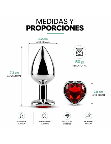 Anal plug heart love metal small red | Infarta toys | Plugs
