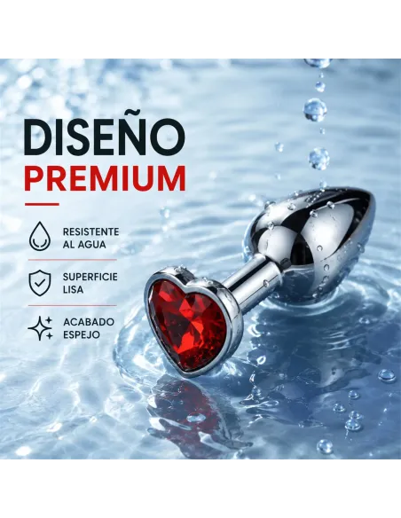 Anal plug heart love metal small red | Infarta toys | Plugs