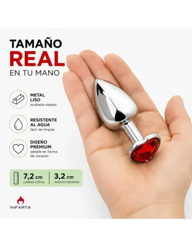 Anal plug heart love metal small red | Infarta toys | Plugs