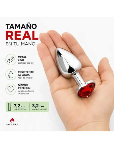 Anal plug heart love metal small red | Infarta toys | Plugs
