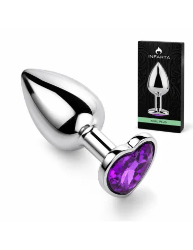 Anal plug heart love metal small purple | Infarta toys | Plugs