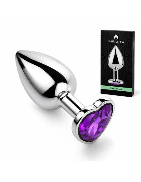 Anal plug heart love metal small purple | Infarta toys | Plugs
