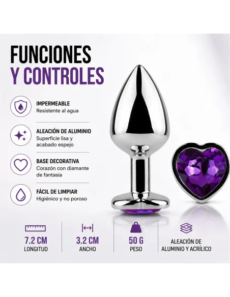 Anal plug heart love metal small purple | Infarta toys | Plugs
