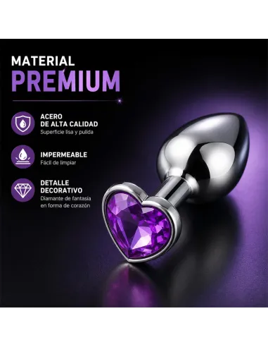 Anal plug heart love metal small purple | Infarta toys | Plugs