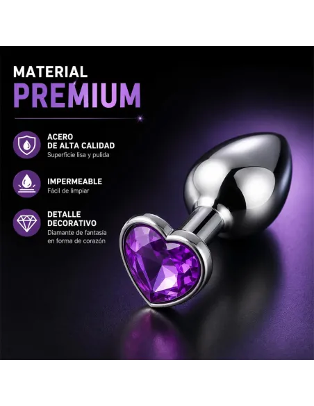 Anal plug heart love metal small purple | Infarta toys | Plugs