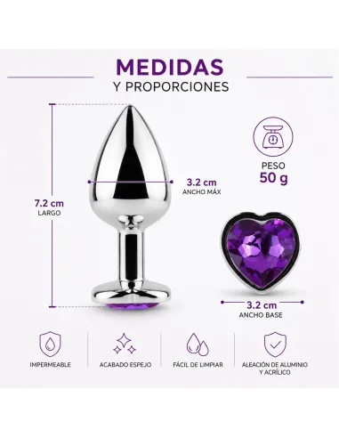 Anal plug heart love metal small purple | Infarta toys | Plugs