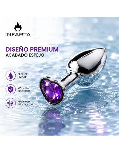 Anal plug heart love metal small purple | Infarta toys | Plugs
