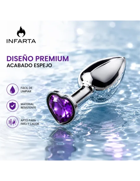 Anal plug heart love metal small purple | Infarta toys | Plugs