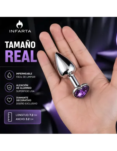 Anal plug heart love metal small purple | Infarta toys | Plugs