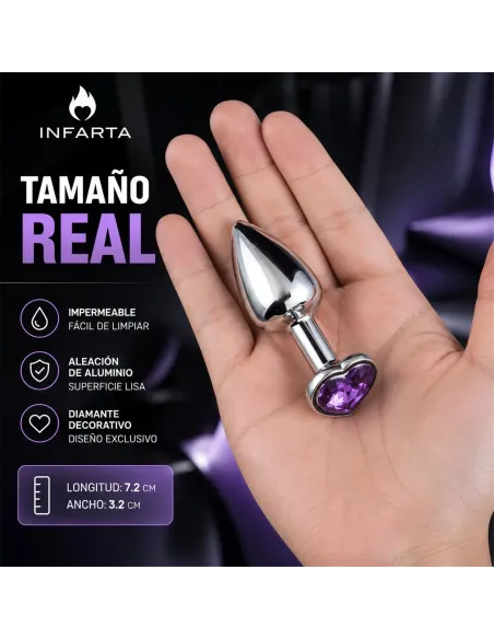 Anal plug heart love metal small purple | Infarta toys | Plugs
