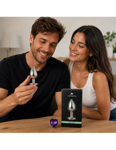 Anal plug heart love metal small purple | Infarta toys | Plugs