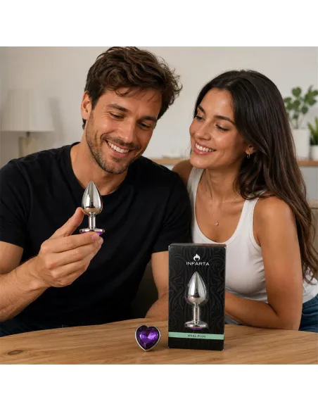 Anal plug heart love metal small purple | Infarta toys | Plugs