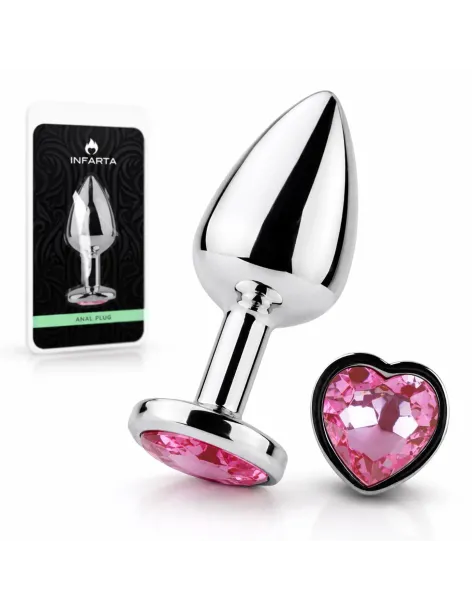 Anal plug heart love metal small pink | Infarta toys | Plugs