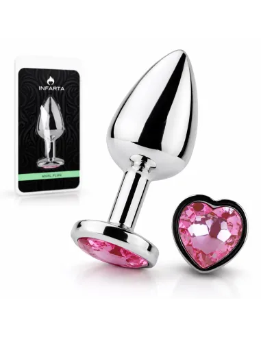 Anal plug heart love metal small pink | Infarta toys | Plugs