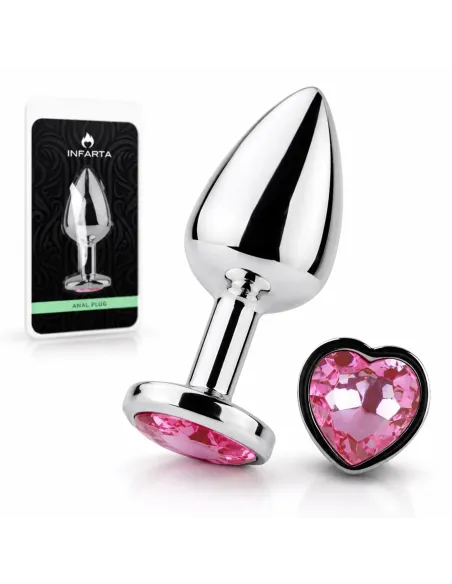 Anal plug heart love metal small pink | Infarta toys | Plugs