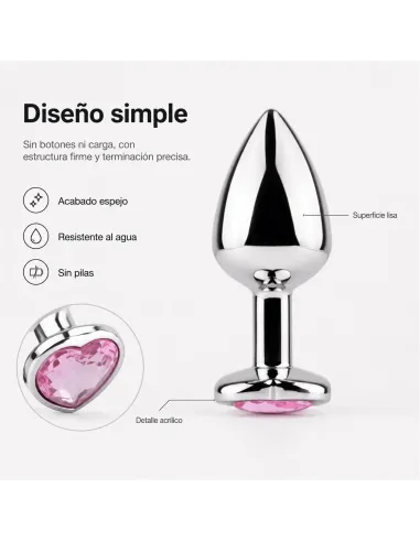 Anal plug heart love metal small pink | Infarta toys | Plugs