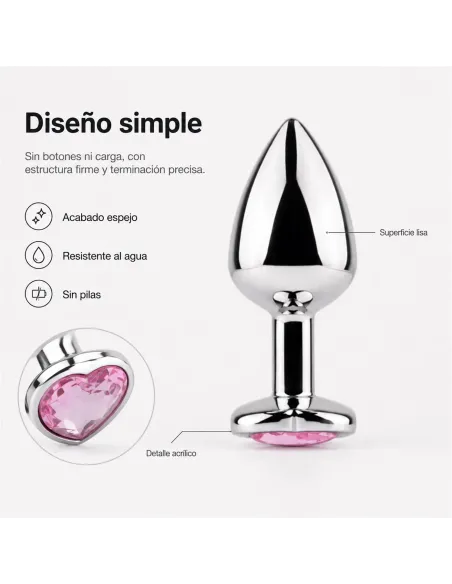 Anal plug heart love metal small pink | Infarta toys | Plugs