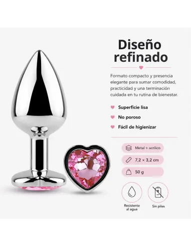 Anal plug heart love metal small pink | Infarta toys | Plugs