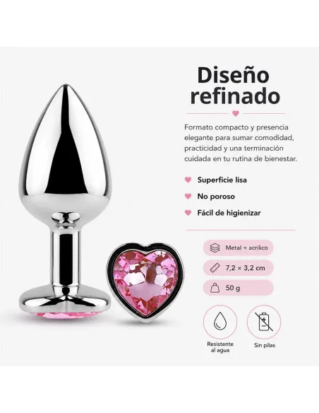 Anal plug heart love metal small pink | Infarta toys | Plugs